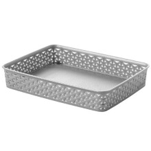Curver 00095-087-00 "My Style - office" Basket, Silver, 36 x 26 x 6 cm