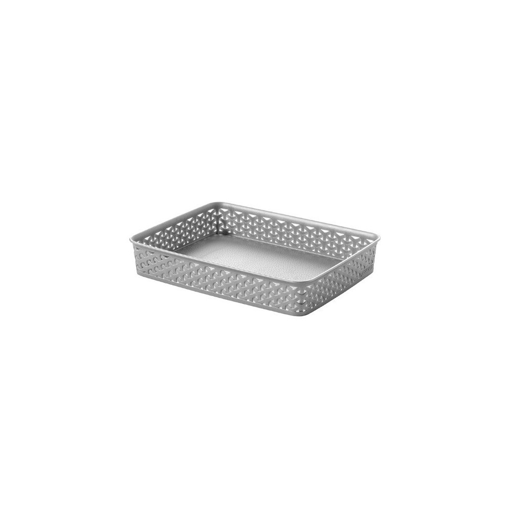 Curver 00095-087-00 "My Style - office" Basket, Silver, 36 x 26 x 6 cm
