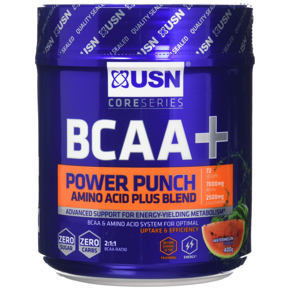 USN BCAA Power Punch Amino Acid Plus Blend, Watermelon, 400 g