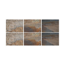 Pimpernel 30.5 x 23 cm MDF with Cork Back Earth Slate Placemats, Set of 6, Multi-Colour