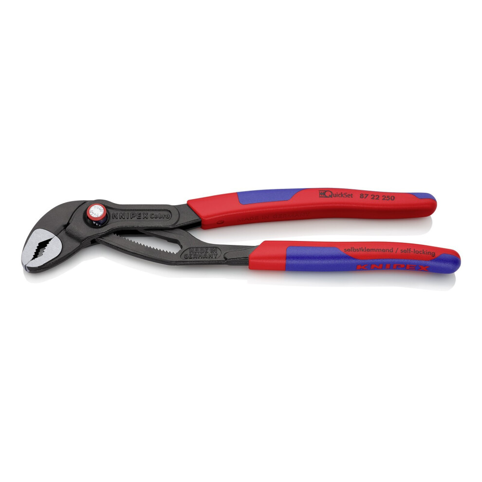 KNIPEX 87 22 250 Cobra QuickSet, high performance water pump pliers with fast adjustment, 250 mm