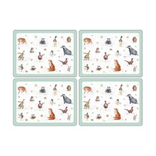Wrendale Designs 40.1 x 29.8 cm Large Place Mats, Set of 4, Multi-Colour