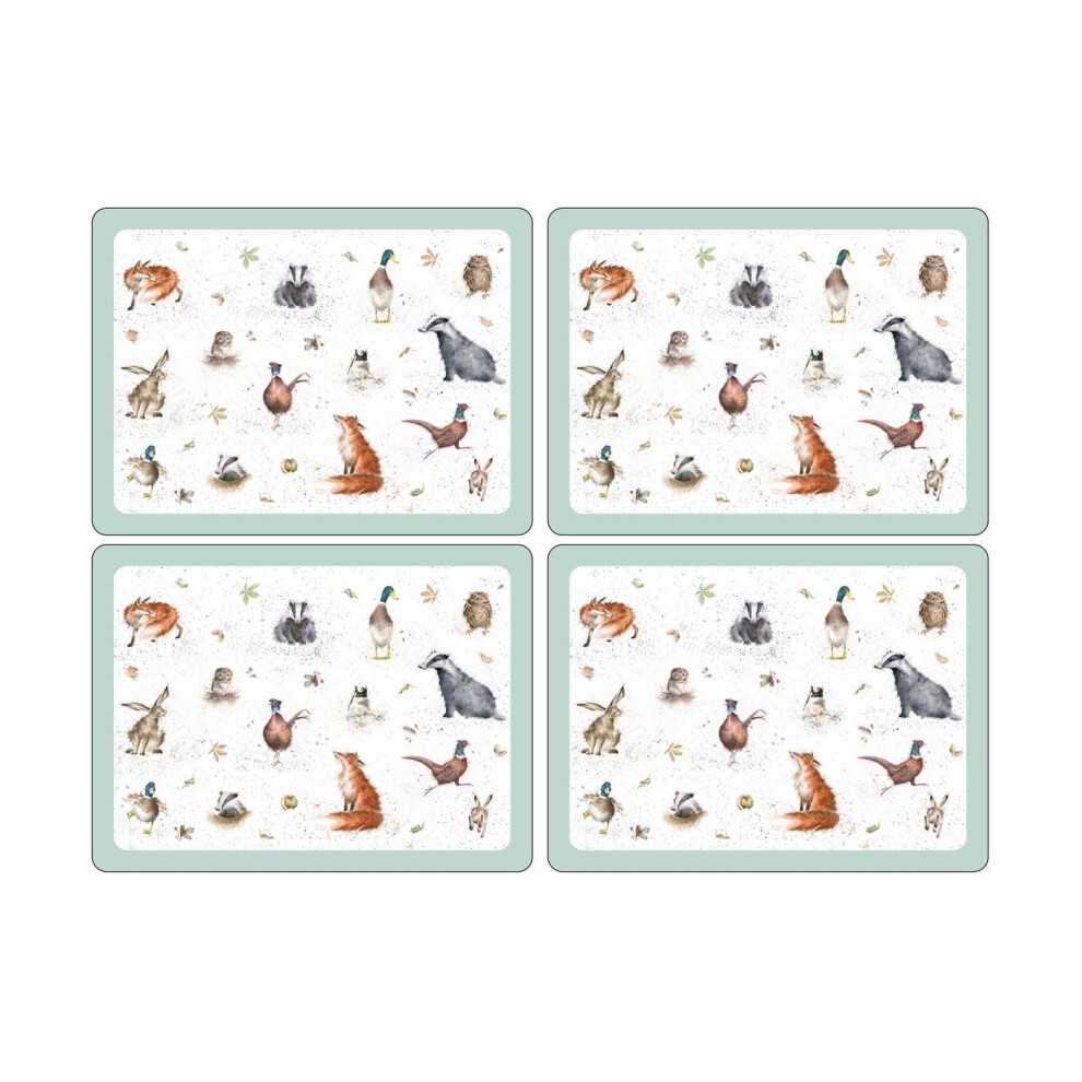 Wrendale Designs 40.1 x 29.8 cm Large Place Mats, Set of 4, Multi-Colour