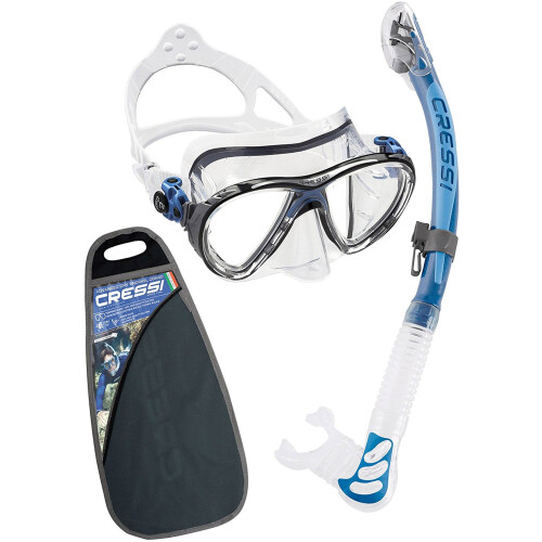 Cressi 1946 Big Eyes Evolution Plus Kappa Ultra Dry Combo Diving Set - Clear/Blue