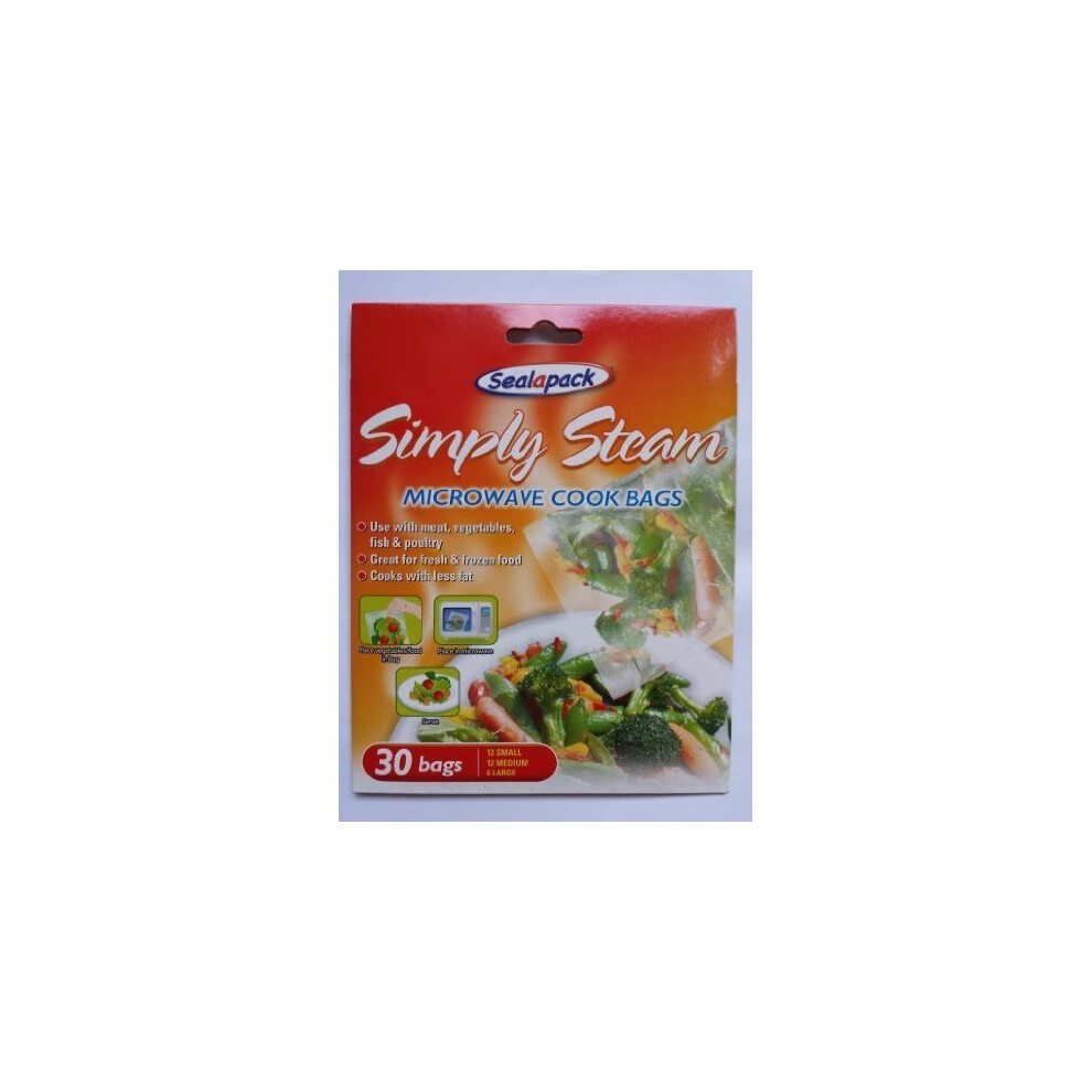 30 Sealapack Simply Steam Vegetable Microwave Steam Cooking Bags