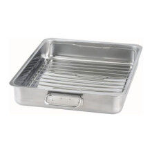 Ikea Roasting Pan with Grill Rack, Stainless Steel, 40 x 32 x 7 cm
