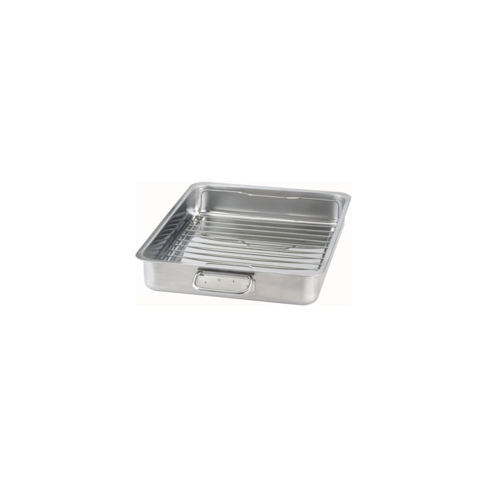 Ikea Roasting Pan with Grill Rack, Stainless Steel, 40 x 32 x 7 cm
