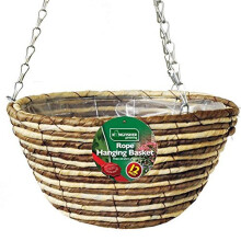 Kingfisher HB12RR 12-Inch/30 cm Rope Hanging Basket - Beige