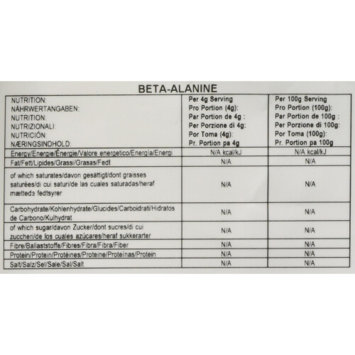 BULK POWDERS BULK POWDERS Beta Alanine, 500 g 1