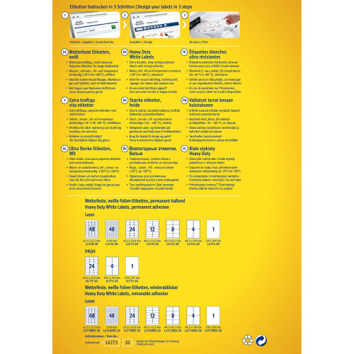 105599 - Avery (30mm) Heavy Duty Labels (White) 20 Sheets 2