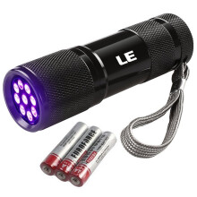 LE Ultra Violet LED Flashlight/Blacklight, UV LED Flashlight, 9 LED 395nm, Pet Urine & Stain Detector, 3 AAA Batteries Included, Find Stains on...