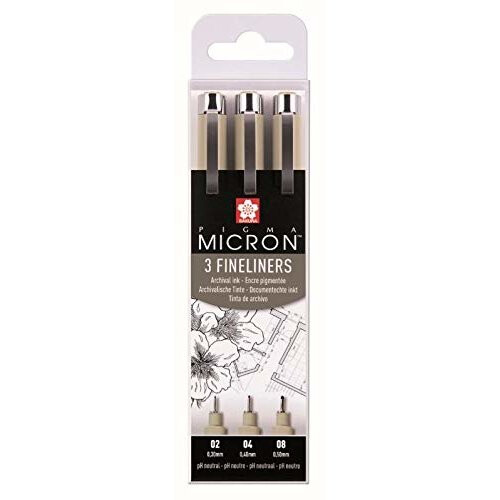 Sakura Poxsdk3 fineliner, pigma micron, 3-pack, black