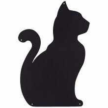 Kalamitica Cat-Design Steel Magnetic Chalkboard. Dimensions 56x38x0.12cm Charcoal Colour