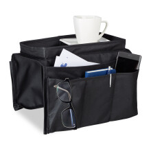 Relaxdays 6-Pocket Sofa Chair Couch Armrest Organizer Tray, Black