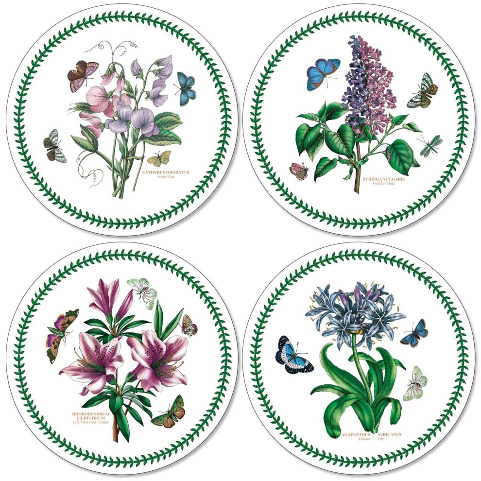 Pimpernel 34 cm Diameter MDF with Cork Back Botanic Garden Round Placemats, Set of 4, Multi-Colour
