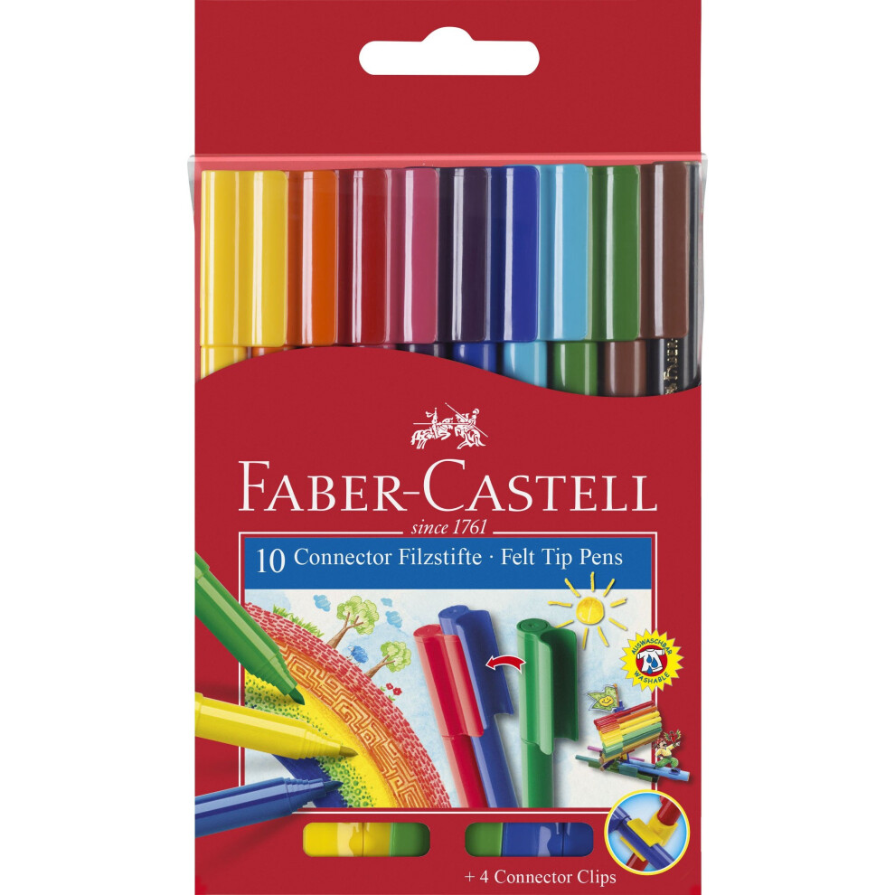 Faber-Castell FIBRE TIP CONNECTOR PENS BOX 10