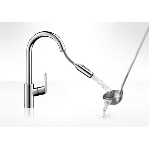 Hansgrohe hansgrohe Focus kitchen tap, pull out spray and 150° swivel range, chrome 2