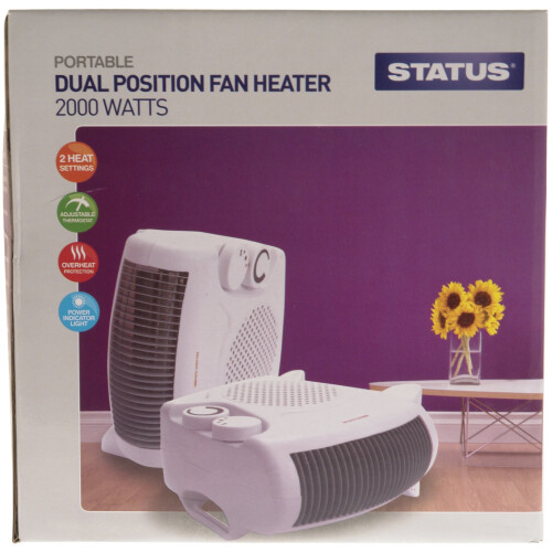 Status Status FH2P-2000W1PKB Heater, 2000 W, White 2