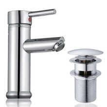 Hapilife Bathroom Sink Washroom Basin Single Lever Chrome Brass Mixer Tap With Pop Up Waste