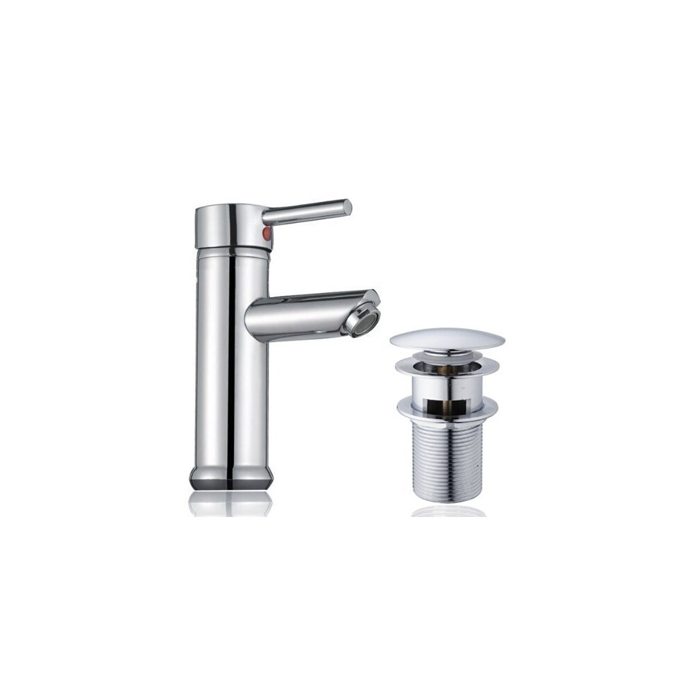 Hapilife Bathroom Sink Washroom Basin Single Lever Chrome Brass Mixer Tap With Pop Up Waste 700443051675