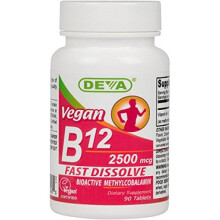Deva, Vegan B12, Schnelllöslich, 2.500 mcg, 90 Tabletten