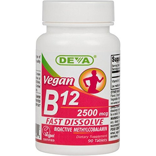 Deva, B12 Végane, à Dissolution Rapide, 2 500 mcg, 90 Comprimés