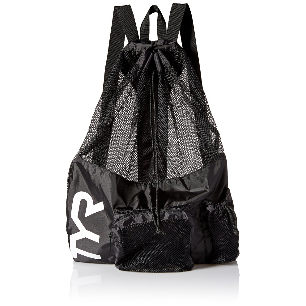 TYR Alliance Big Mesh Mummy Backpack - Swimming Mesh Bag - Black
