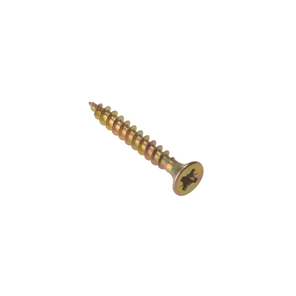 Forgefix MPS440Y Multi-Purpose Pozi Screw - Zinc Yellow Passivated Item in hand is Size: 4.0 x 40mm, Pack of 200