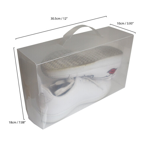 10 Pack of Clear Corrugated plastic Shoe storage boxes for Ladies Men-Stackable and Foldable-Plastic and Clear Boxes by Kurtzy,Stackable Shoe... 2
