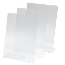 Sigel SY110 A4 Single-Sided Presentation Slanted Sign Holder - Acrylic (Pack of 3)