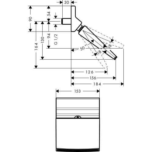 Hansgrohe hansgrohe Raindance Rainfall 150 pivoting overhead shower, chrome 26442000 2