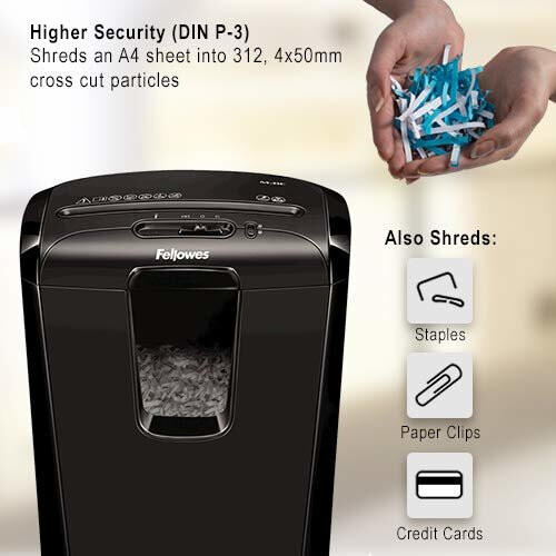 Fellowes Fellowes Powershred M-8C 8 Sheet Cross Cut Personal Shredder With Safety Lock 1