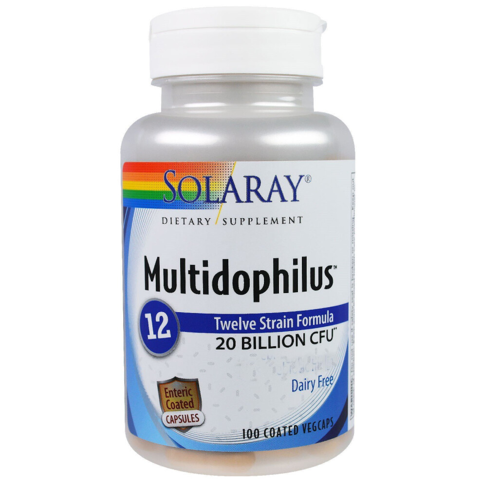 Solaray, Multidophilus 12, 20 Billion CFU, 100 Coated Vegcaps