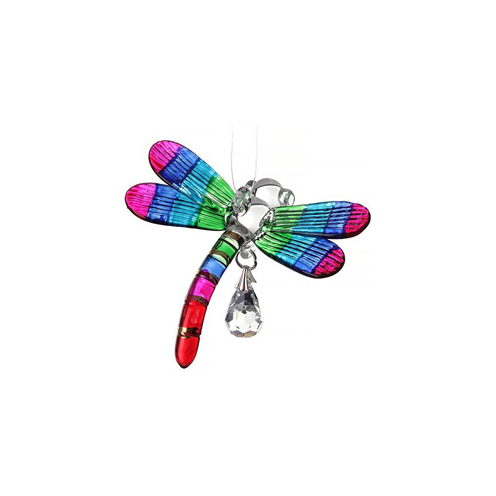 Wild-Things Handmade Fantasy Glass Dragonfly Suncatcher Gift Rainbow