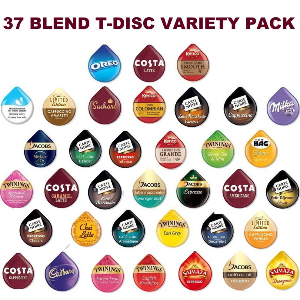 Twinings Tassimo T-Disc / Capsules, 37 Flavours (46 T-Discs)