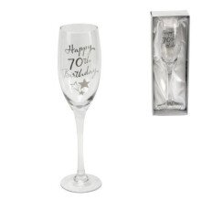 70th Birthday Stars Champagne Flute Glass Gift