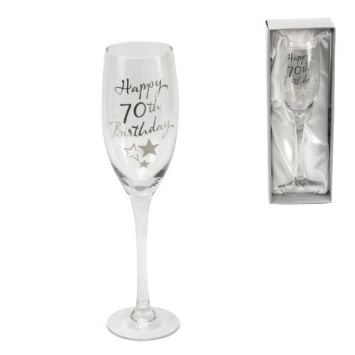 70th Birthday Stars Champagne Flute Glass Gift
