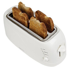 Igenix IG3020 4 Slice Toaster in White, 2 Long Slots with Adjustable Browning Control, Removable Crumb Tray for Easy Cleaning, Frozen and Reheat...
