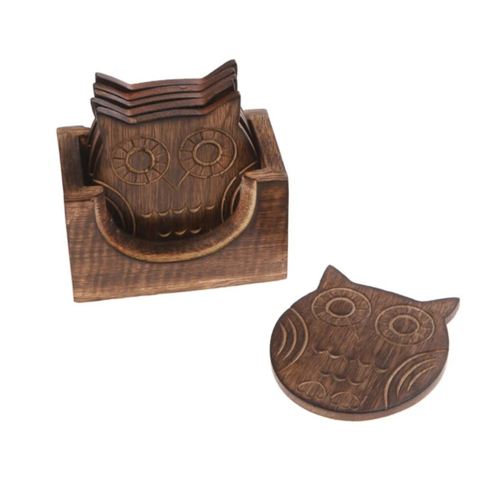 Little-Something-Gifts Sass & Belle Set Of Six Wooden Owl Coasters