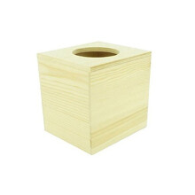 Artemio 14 x 13 x 13 cm Square Wooden Tissue Box, Beige