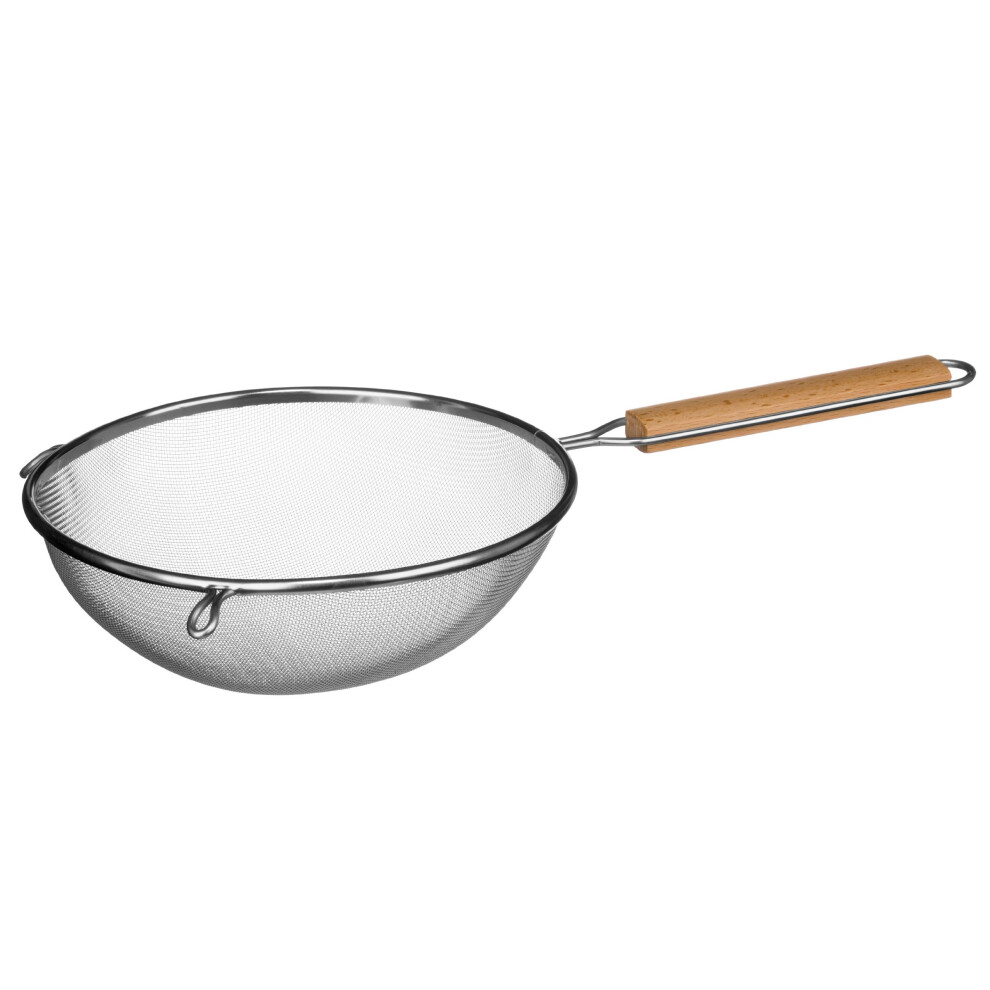 Premier Housewares Sieve with Wooden Handle, Stainless Steel, 24.5 cm