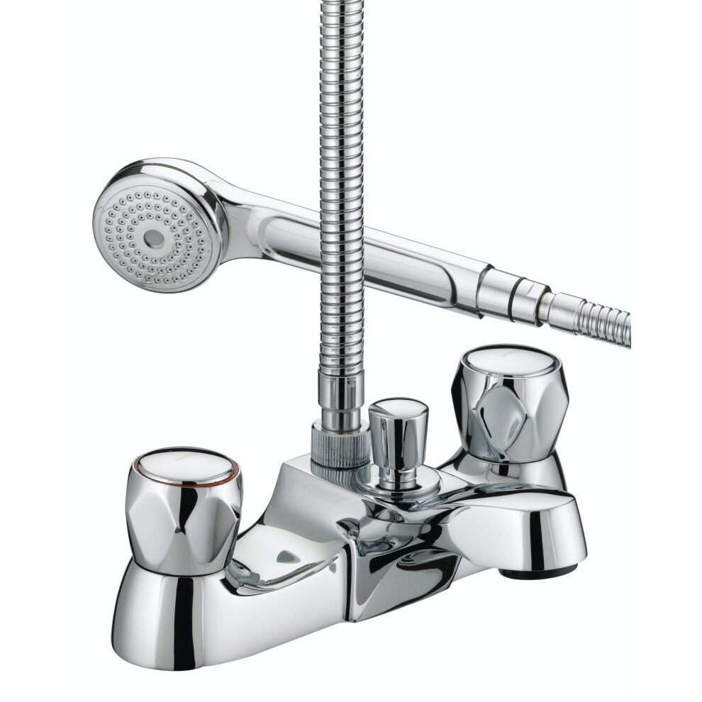 Bristan VAC LBSM C MT Club Luxury Bath Shower Mixer with Metal Heads - Chrome Plated