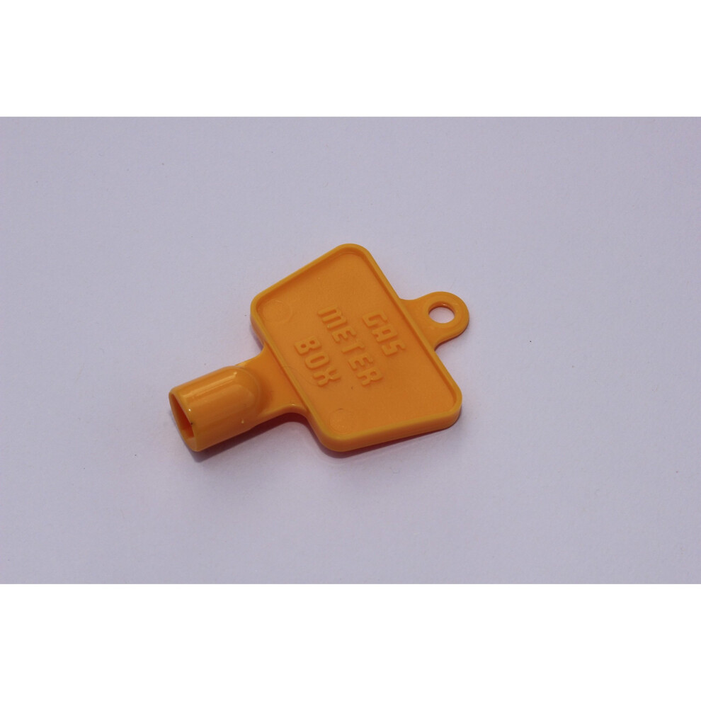 YELLOW PLASTIC GAS/ELECTRIC METER BOX KEY