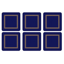 Pimpernel 10.5 x 10.5 cm MDF with Cork Back Classic Midnight Coasters, Set of 6, Multi-Colour