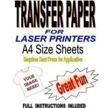 Laser & Copier Printable T Shirt & Fabric Transfer Paper For Light Fabrics 10 A4 Sheets