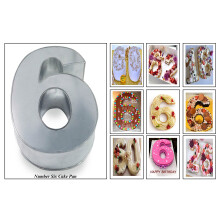Small Number Six 6 Wedding Birthday Anniversary Cake Baking Pan / Tin 10" X 8"