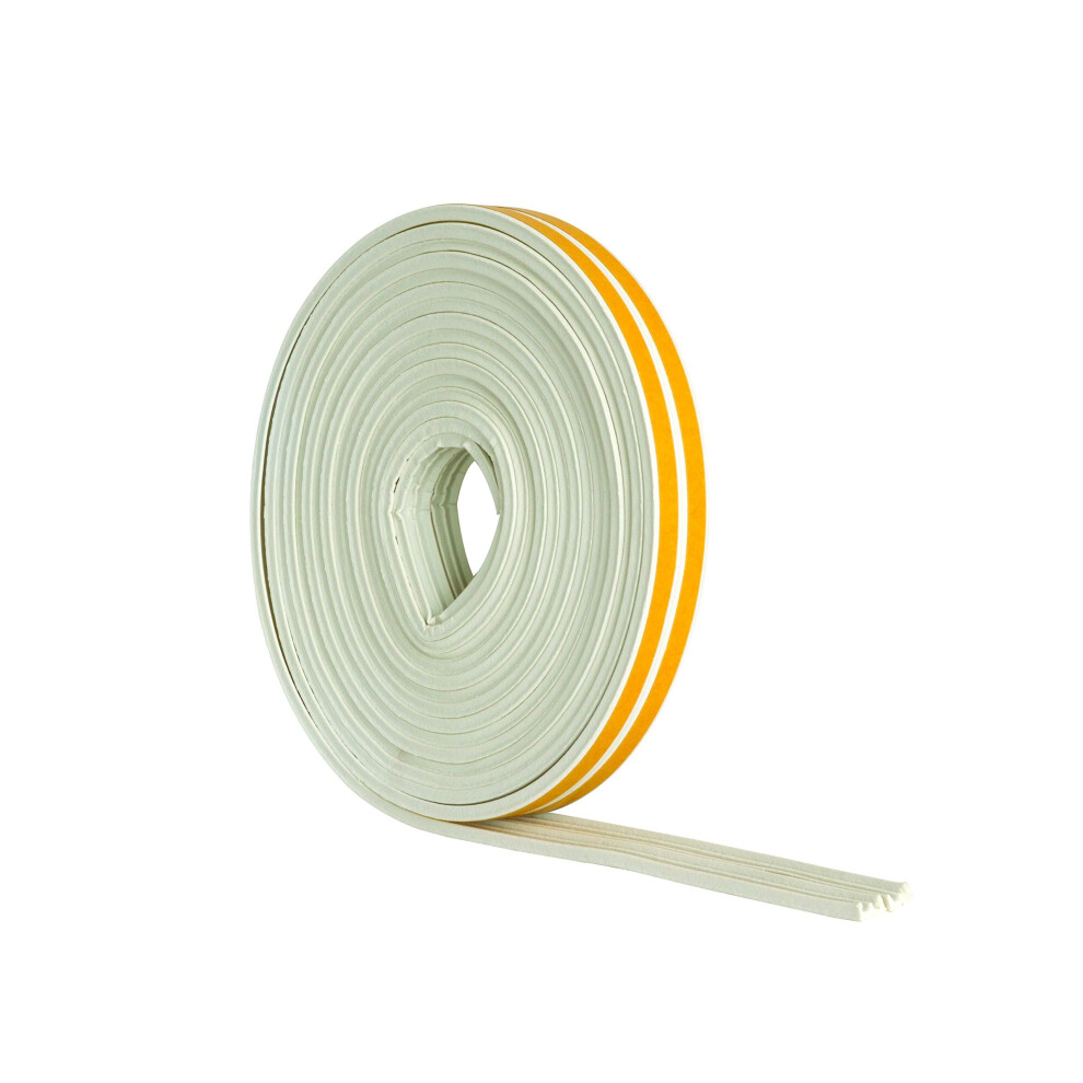 Stormguard 05SR033010MW 10m EPDM 'E' Profile Self-Adeshive Rubber Draught Excluder - White