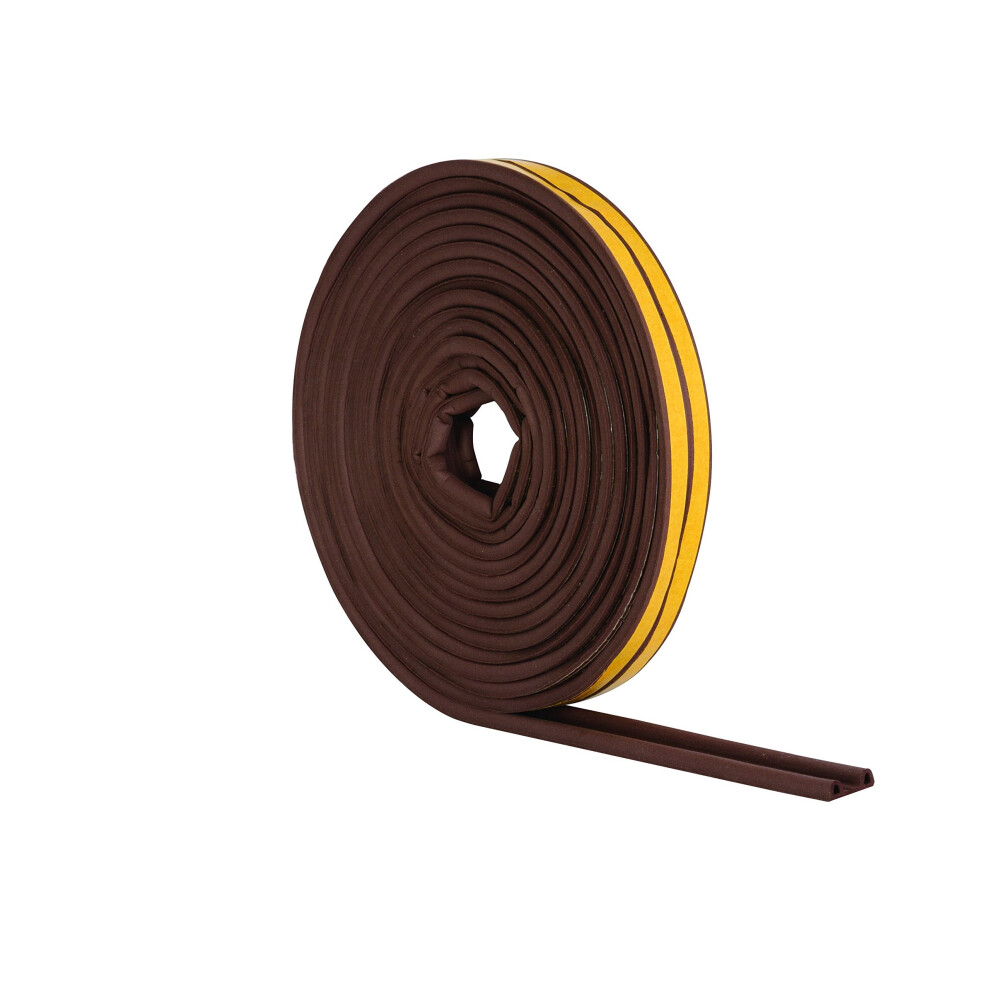 Stormguard 05SR034010MB 10m EPDM 'P' Profile Self-Adeshive Rubber Draught Excluder - Brown