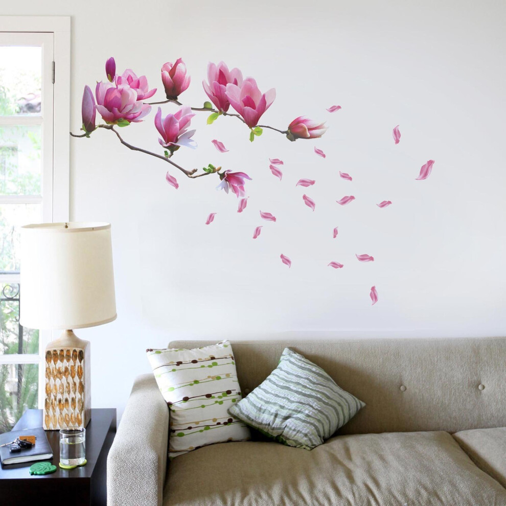 Walplus Giant Magnolia Flowers Removable Wall Sticker Decals