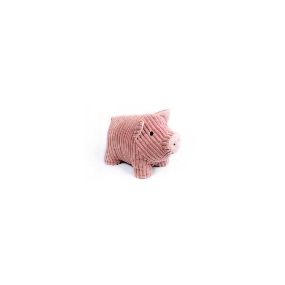 Large Heavy Cute Pink Pig Ribbed Fabric Door Stop Home Office Animal Cuddly Toy